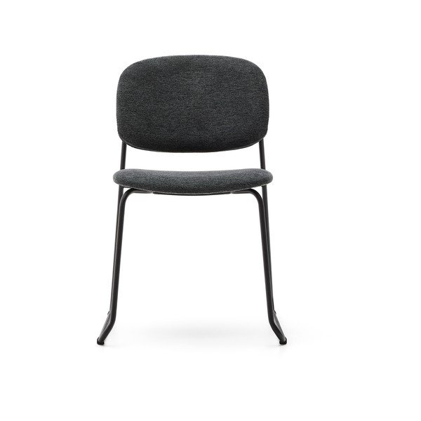 Temno siv kovinski jedilni stol z možnostjo nalaganja Meli – Kave Home-image-2