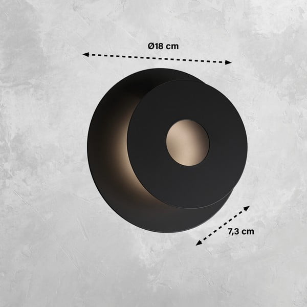 Črna LED stenska svetilka Hennes – Fischer & Honsel-image-2