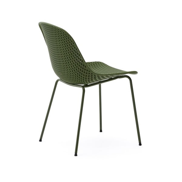 Temno zelen kovinski vrtni stol Quinby – Kave Home-image-3