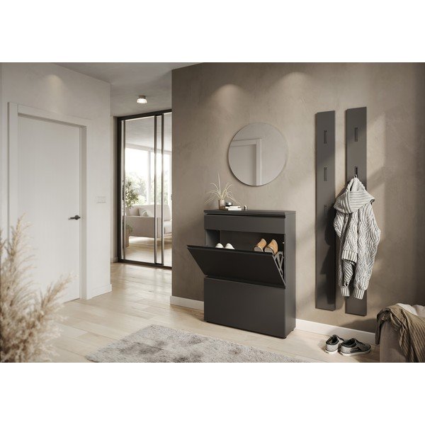 Antracitno siva omarica za čevlje 80x107x29 cm Baldone – Germania-image-1