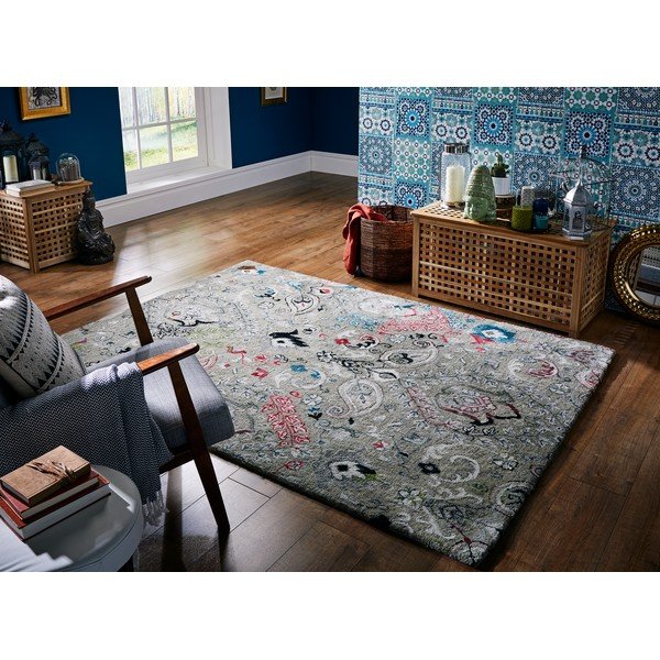 Siva ročno tkana preproga Flair Rugs Persian Fusion, 120 x 170 cm-image-3