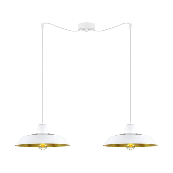 Bel dvojna viseča svetilka z detajli v zlati barvi  Sotto Luce Cinco