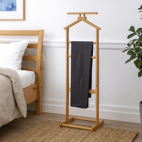 Bambusovo stojalo za obleko v naravni barvi Vion – Bonami Essentials-image-1