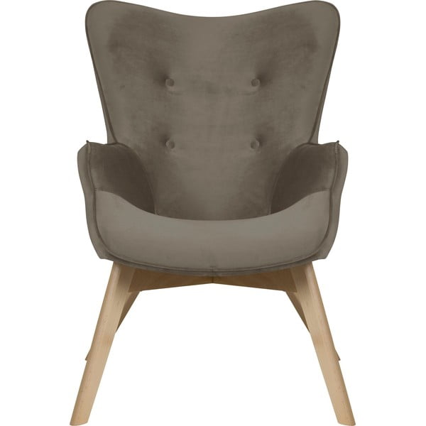 Svetlo rjav žameten fotelj Niko – Ropez-image-2