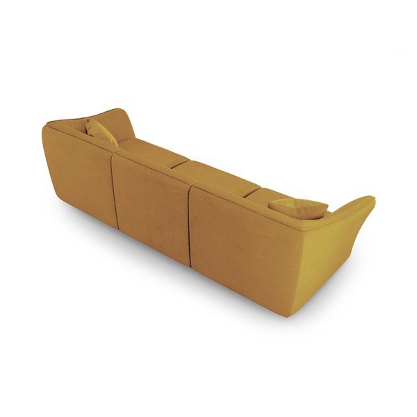 Gorčično rumena sedežna garnitura iz tkanine bouclé 292 cm Tokyo – Cosmopolitan Design-image-2