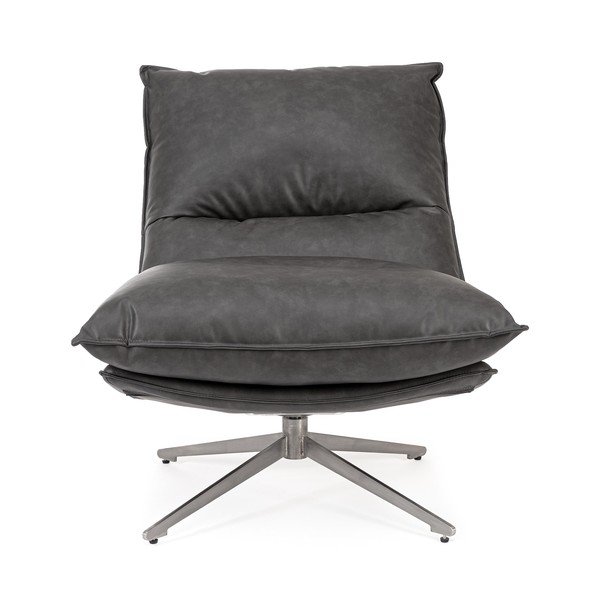 Temno siv fotelj s prostorom za shranjevanje iz umetnega usnja Alanez – Bizzotto-image-2