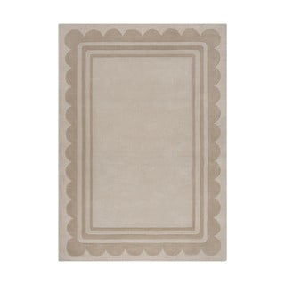 Ročno tkana volnena preproga v naravni barvi 120x170 cm Lois Scallop – Flair Rugs