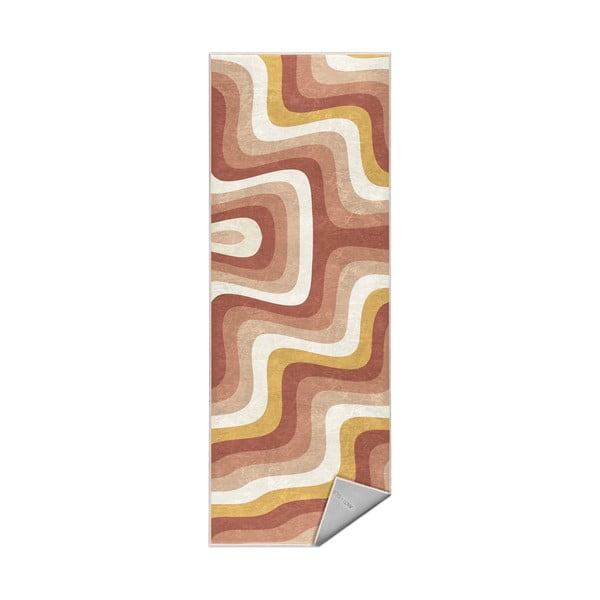Oker rumen/prašno rožnat pralen tekač 60x230 cm Creamy Strawberry Swirl – Mila Home