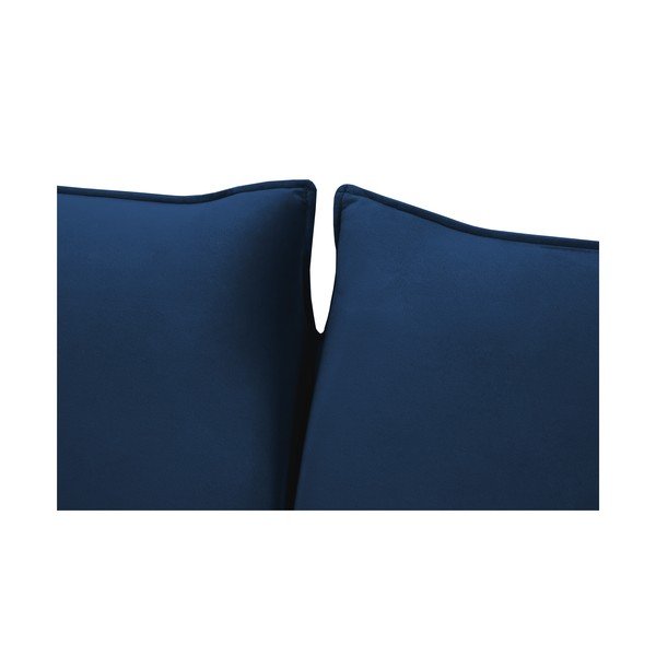 Temno modra žametna raztegljiva sedežna garnitura 194 cm Vienna – Cosmopolitan Design-image-4