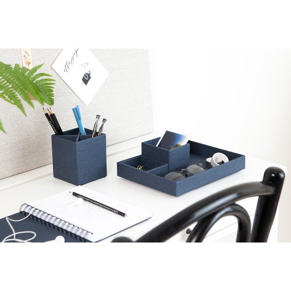 Temno moder 4-delni organizator za pisalno mizo Bigso Box of Sweden Lena-image-2