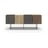 Rjava/naravna nizka komoda v hrastovem dekorju 200x80 cm Titan – Marckeric