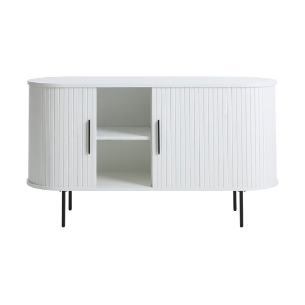 Bela komoda z drsnimi vrati 120x76x45 cm Nola – Unique Furniture-image-4