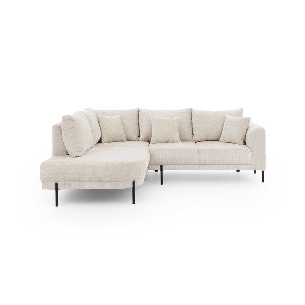 Bež kotna sedežna garnitura iz šenilje (levi kot/v obliki črke L) Mauris  – Ropez