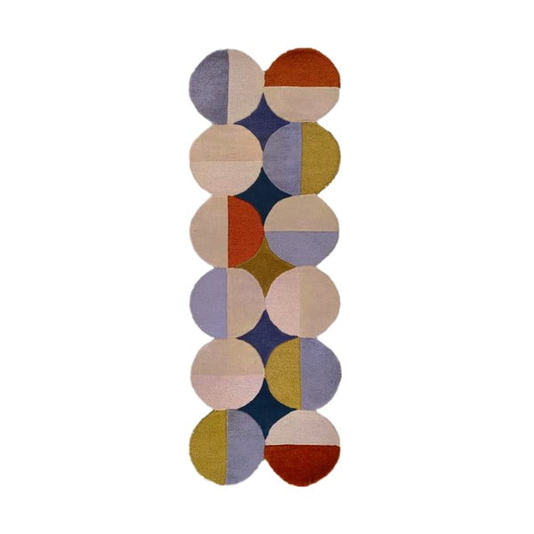 Ročno tkan volnen tekač 80x230 cm Mia Ellipse – Flair Rugs