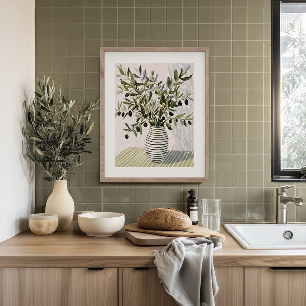 Tiskana slika z okvirjem 40x50 cm Olive Bunch II – Styler-image-2