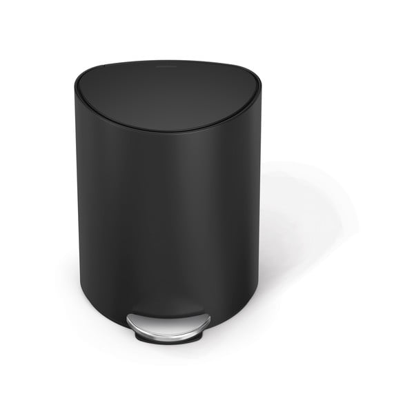 Mat črn kovinski koš za smeti s pedalom 6 l – simplehuman-image-4