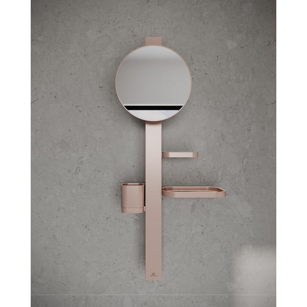 Stensko ogledalo s polico/z obešalnikom ø 20,5 cm ALU+ – Ideal Standard-image-1
