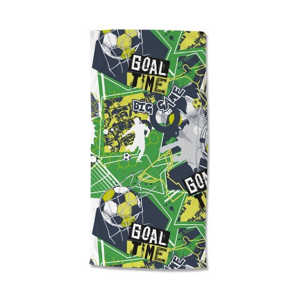 Zelena otroška žametna brisača za na plažo 75x150 cm Goaltime – Good Morning