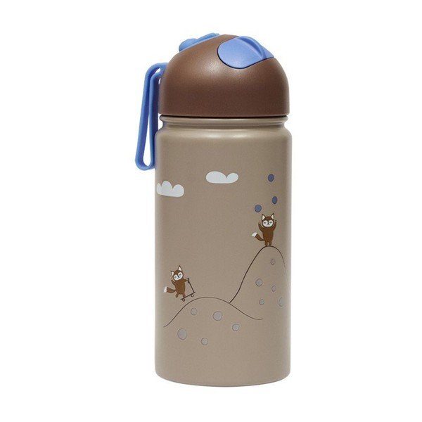 Rjava aluminijasta otroška steklenička za vodo 360 ml Friends in the Forest – OYOY Mini