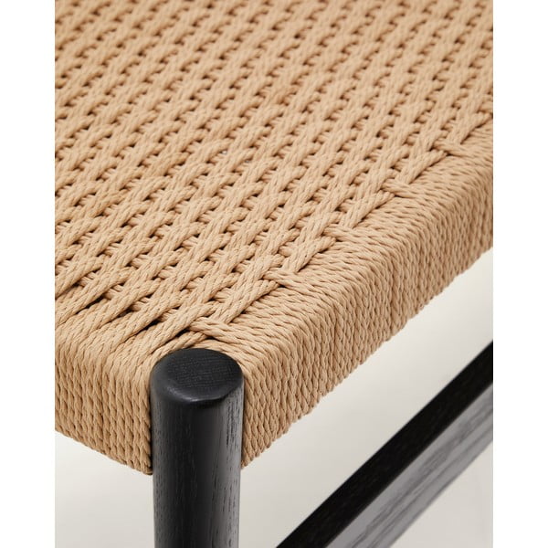 Črna/naravna klop Zaide – Kave Home-image-4