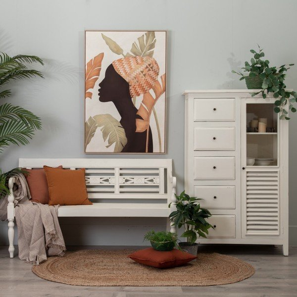 Bela visoka komoda iz masivne indijske lipovke 95x150 cm Luanco – Ixia-image-1