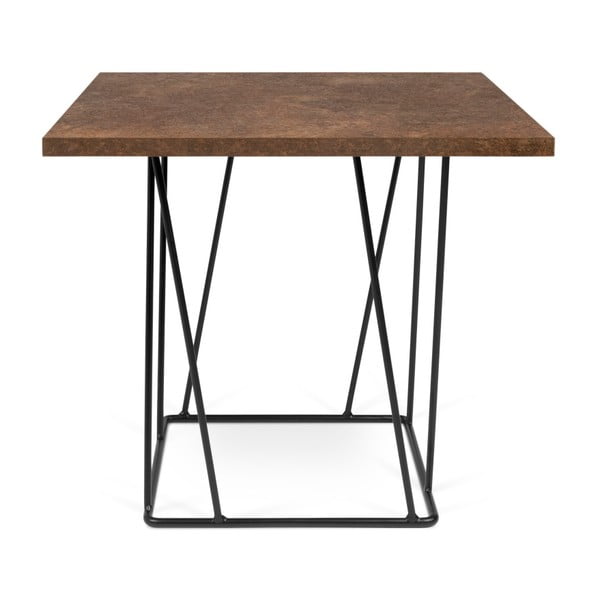 Rjava mizica s črnimi nogami TemaHome Helix, 50 x 50 cm