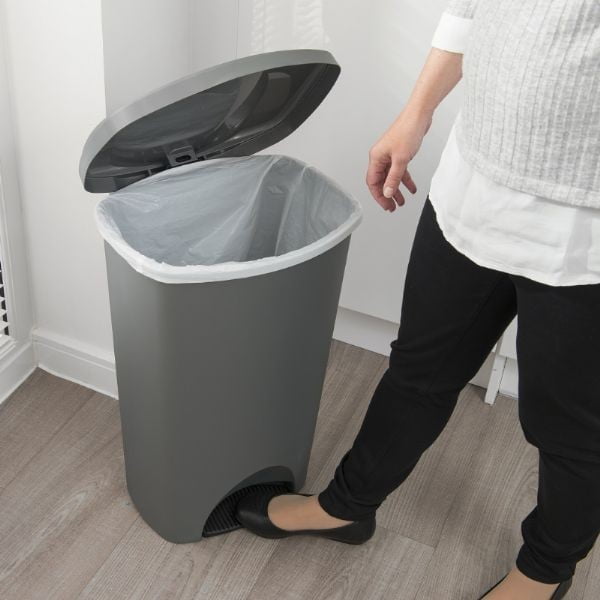 Siv koš za smeti s pedalom in pokrovom Addis, 41 x 33 x 62,5 cm-image-2