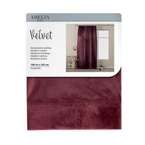 Vijolična žametna zavesa AmeliaHome Velvety, 245 x 140 cm-image-3