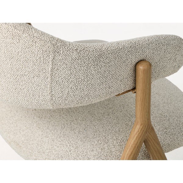 Kremno bel/v naravni barvi oblazinjen jedilni stol z nasloni za roke Frances – Unique Furniture-image-1