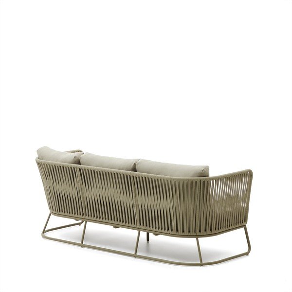 Kaki zelen jeklen vrtni kavč Saconca – Kave Home-image-1