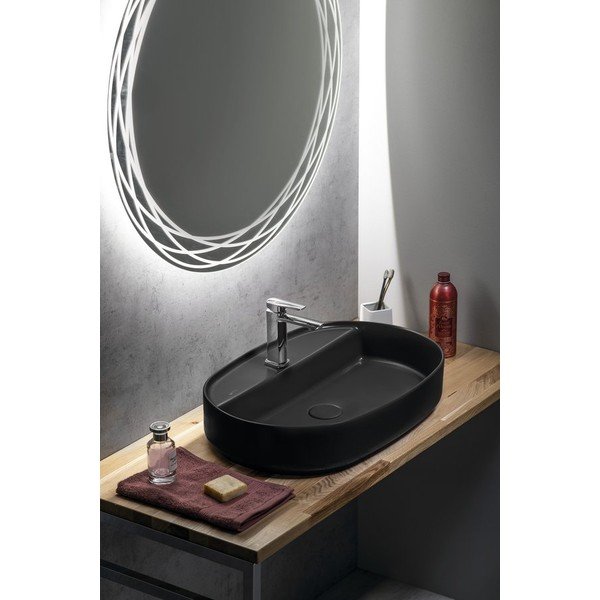 Črn keramičen umivalnik 60x40 cm Infinity Oval – Sapho-image-3