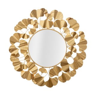 Stensko ogledalo v zlati barvi Mauro Ferretti Leaf Gold, ø 81 cm