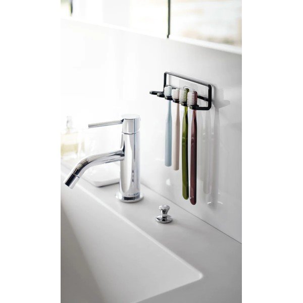 Črno kovinsko držalo za zobne ščetke z namestitvijo brez vrtanja Film Hook – YAMAZAKI-image-3