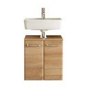 Stenska omarica brez umivalnika v hrastovem dekorju v naravni barvi 53x60 cm Quickset 318 – Pelipal