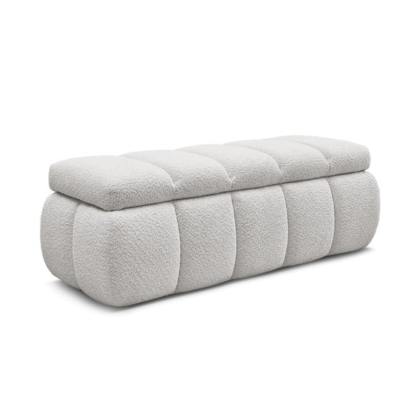 Svetlo siva klop iz tkanine bouclé – Bobochic Paris-image-3