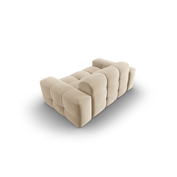 Bež žametni kavč 156 cm Kendal - Micadoni Home-image-3