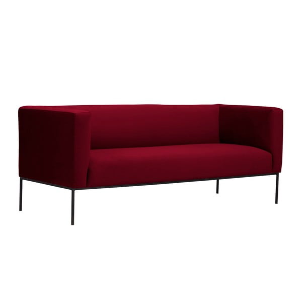 Rdeča žametna zofa Windsor & Co Sofas Neptune, 195 cm-image-2