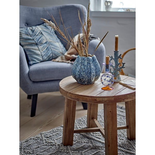 Okrogla klubska mizica v dekorju eksotičnega lesa v temni naravni barvi ø 60 cm Emmett – Bloomingville-image-1