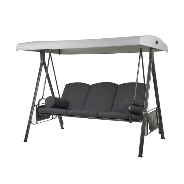 Črna kovinska vrtna gugalnica Salerno - Dajar-image-1