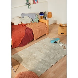 Mentolno zelena pralna ročno tkana bombažna otroška preproga 100x150 cm Mini Dot Blue Sage – Lorena Canals