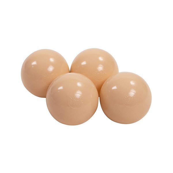 Svetlo rjav žameten bazen z žogicami ø 90x30 cm Montessori – Meowbaby-image-3