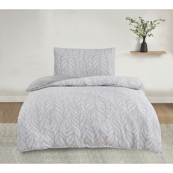 Siva enojna posteljnina iz žakarja 140x200 cm Florida – My House
