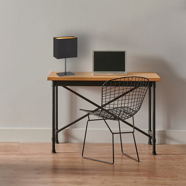 Črna namizna svetilka s tekstilnim senčilom (višina 30 cm) Kate – Fischer & Honsel-image-1