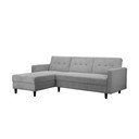 Svetlo siva raztegljiva kotna sedežna garnitura iz rebrastega žameta Hartford – Støraa