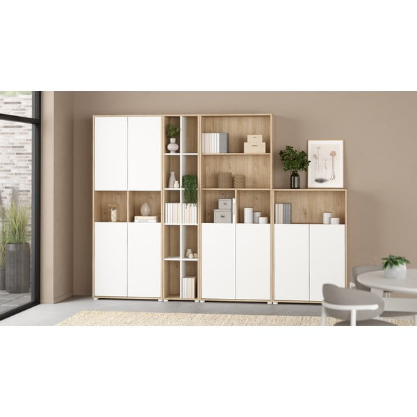 Regal v hrastovem dekorju v naravni barvi 80x124 cm Sign – Tvilum-image-1