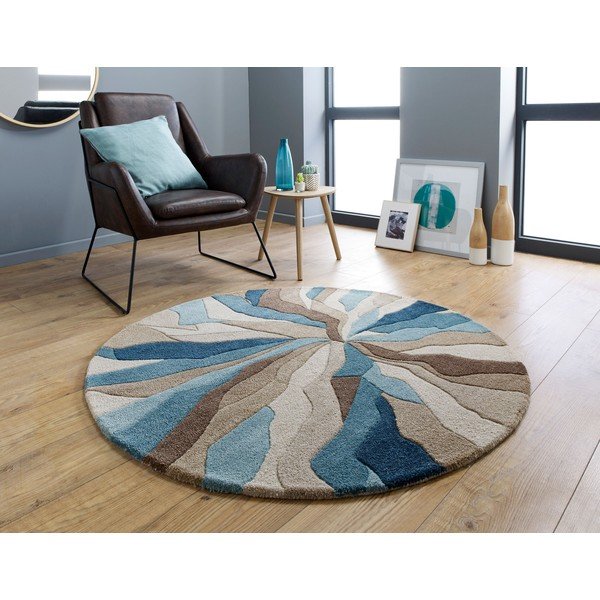 Modra preproga Flair Rugs Splinter, ⌀ 135 cm-image-4