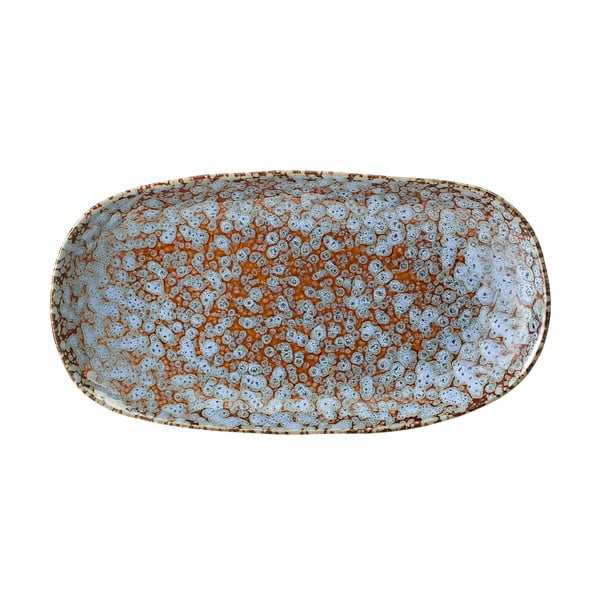 Modro-rjav lončen krožnik Bloomingville Paula, 23,5 x 12,5 cm