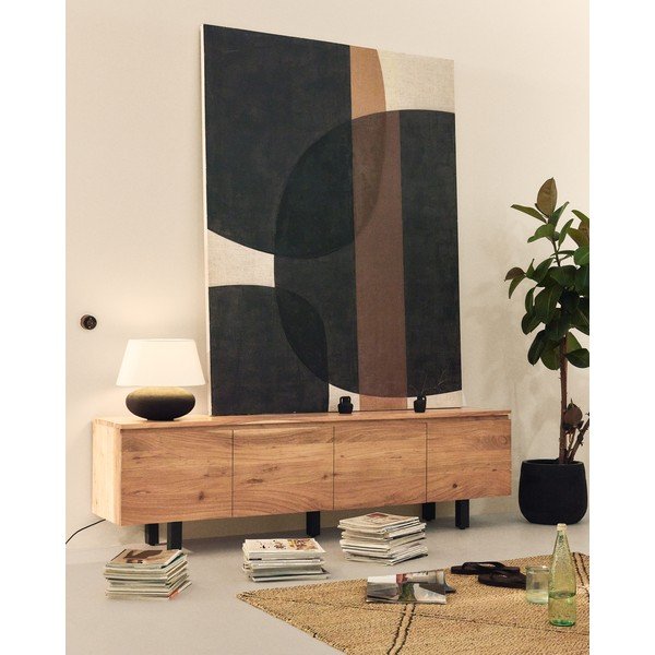 TV omarica iz masivne akacije v naravni barvi 200x58x40 cm Uxue – Kave Home-image-1