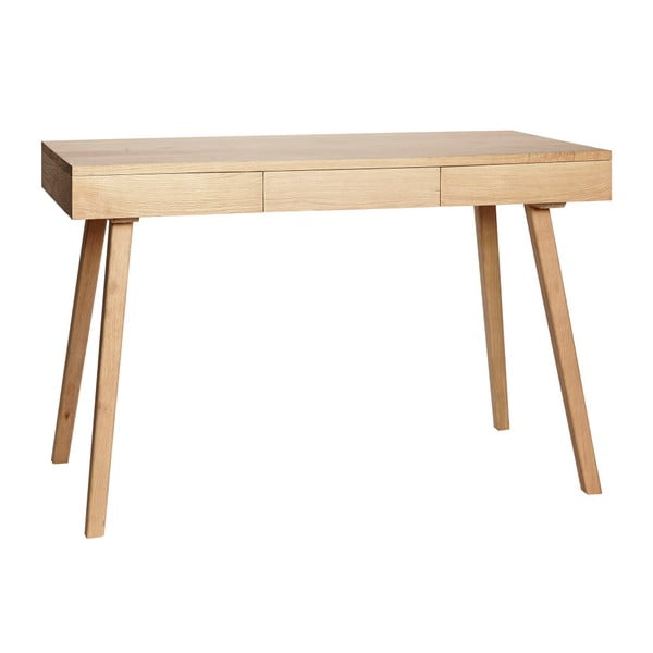 Delovna miza iz hrastovega lesa s 3 predali Hübsch Keld