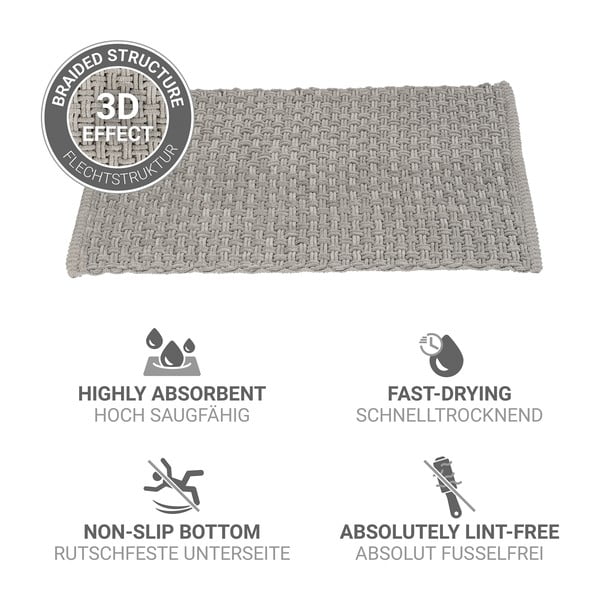 Siva tekstilna kopalniška preproga 50x80 cm Ecoli – Wenko-image-4